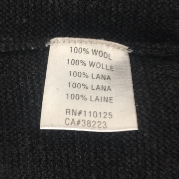 BEAUTIFUL CHARCOAL WOOL BELTED TUNIC SWEATER SZ L - Picture 8 of 8